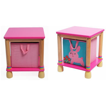 Factory Supply Wooden Toy Storage Tabouret en bois Meuble de rangement de tissu de poitrine